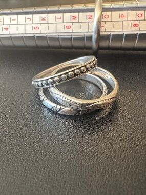 Brighton Silver Stacked Decorative Rings Size 7 - 4 Rings